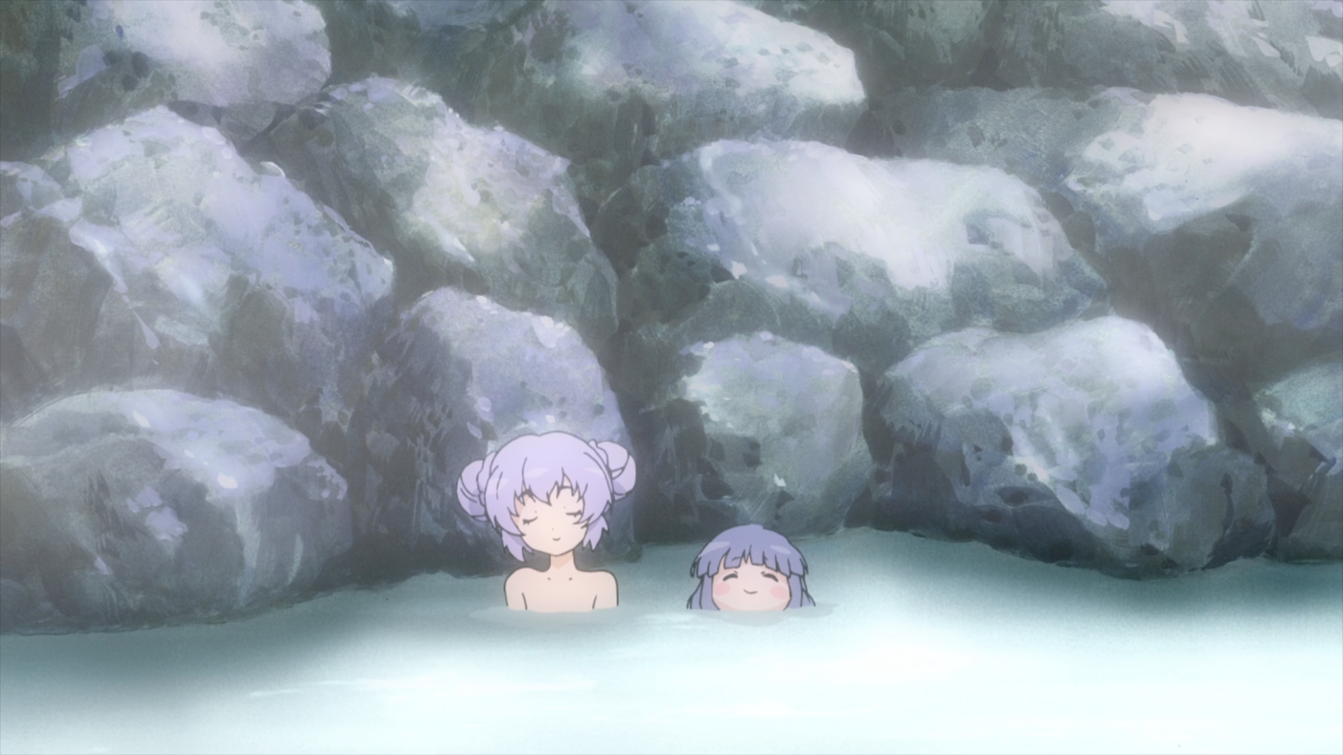 hanyū and young rika bathe.png